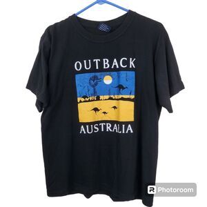 Vintage 90s Australia Mens Outback Portrait Short Sleeve Tee Size Medium